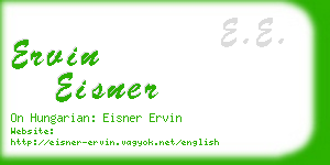 ervin eisner business card
